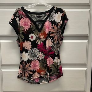 New York and Co blouse with flowers.